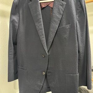 Luciano Barbera Textured Dark Navy Blazer
